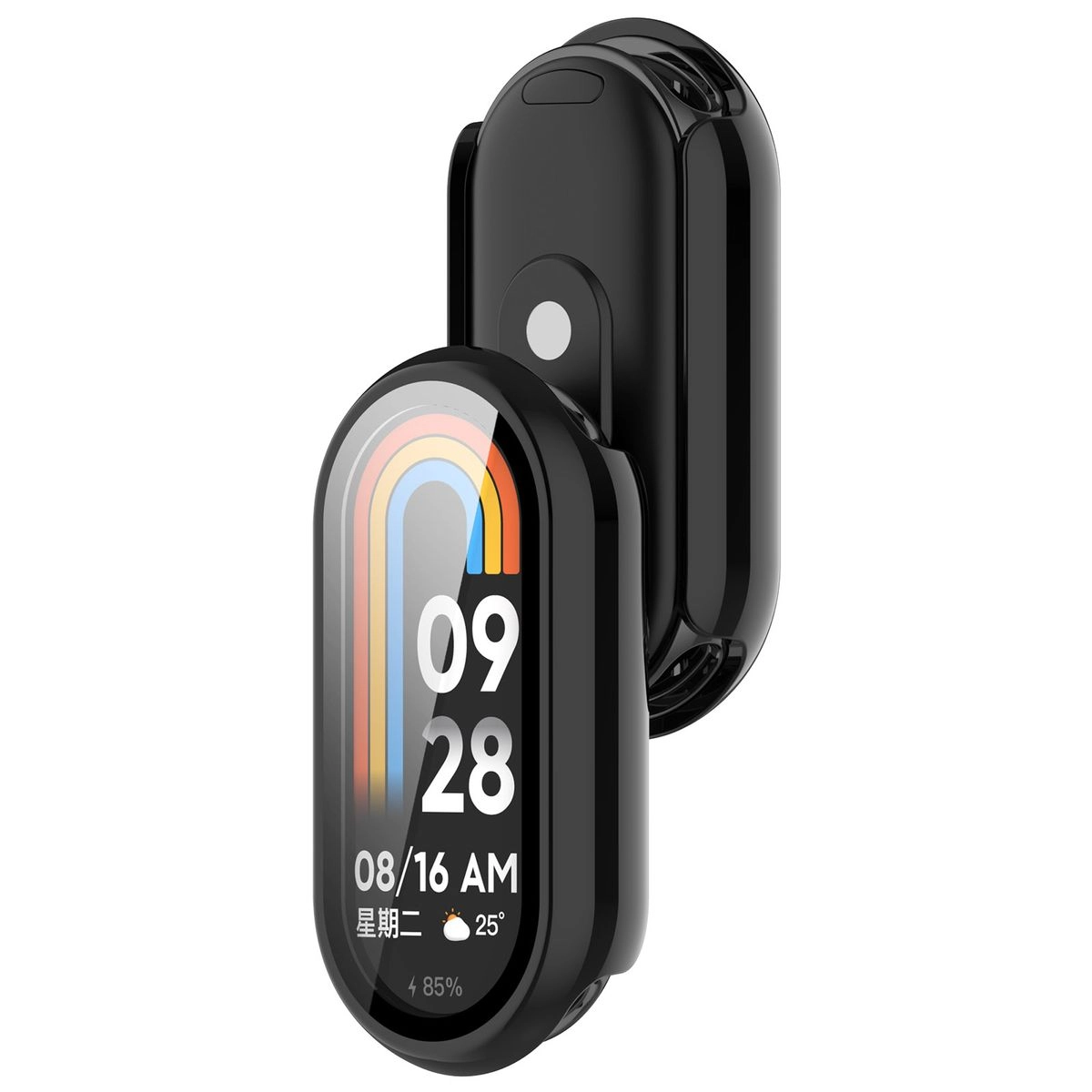 Nakładka na tarczę Bizon ze szkłem do Xiaomi Smart Band 10 czarny
