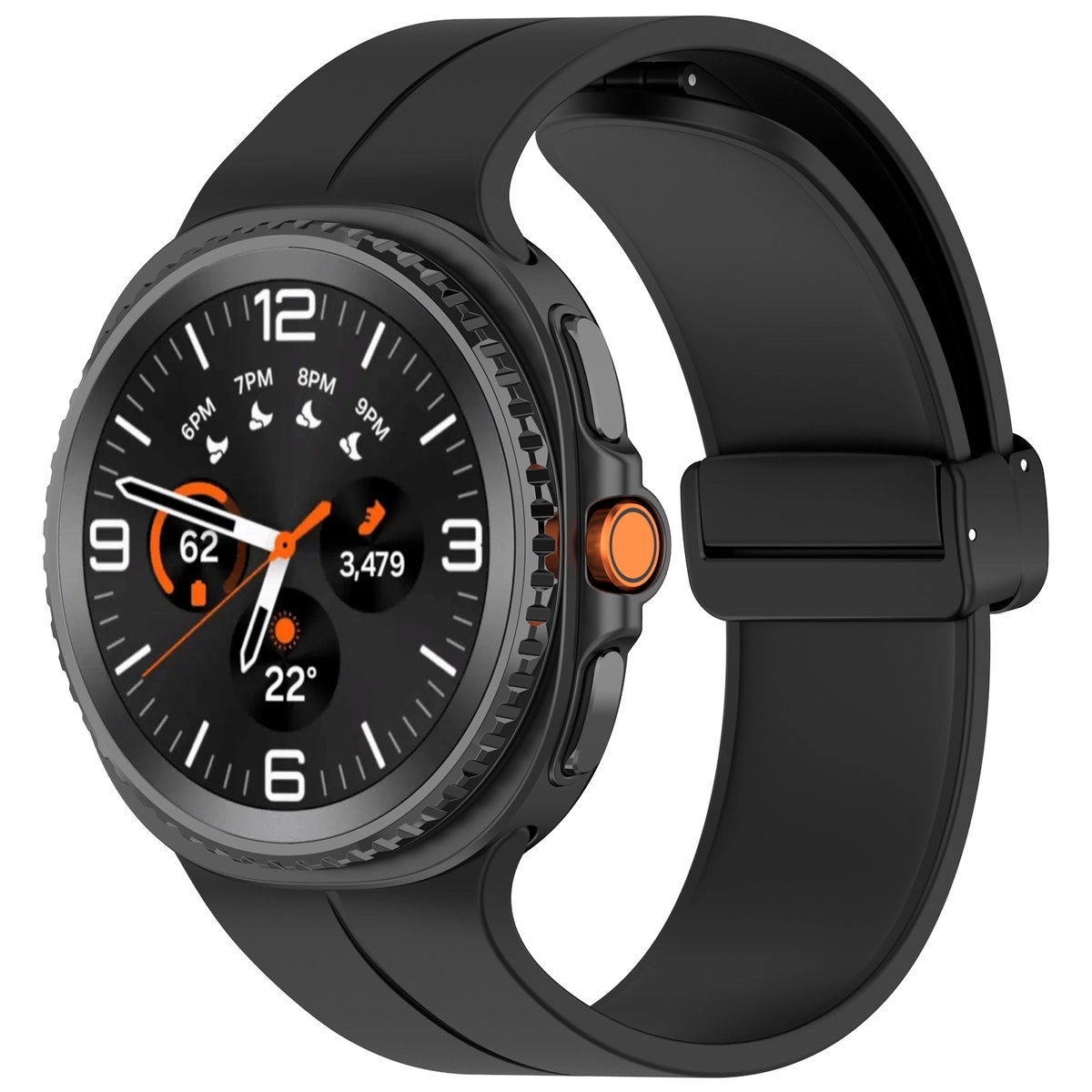 Pasek Bizon Strap Watch Silicone L do Samsung Galaxy Watch 8 40 mm / 44 mm / Samsung Galaxy Watch 8 Classic 46 mm czarny