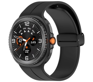 Bizon Strap Watch Silicone L do Samsung Galaxy Watch 8 40 mm / 44 mm / Samsung Galaxy Watch 8 Classic 46 mm czarny