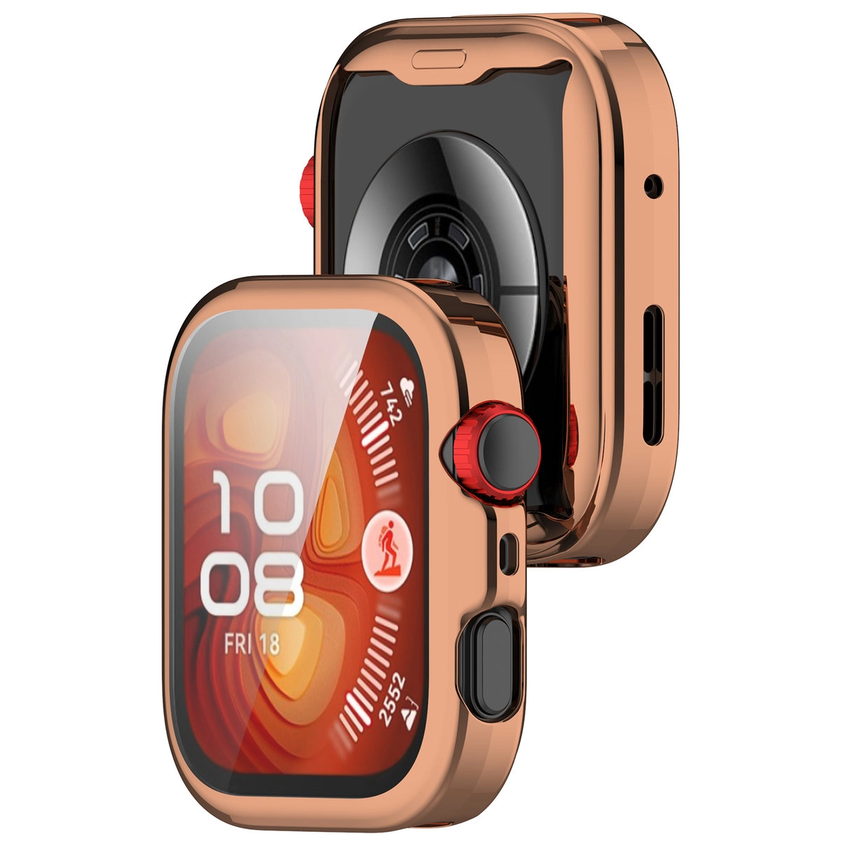 Nakładka na tarczę Bizon Felipe do Huawei Watch Fit 4 Pro różowo-złoty
