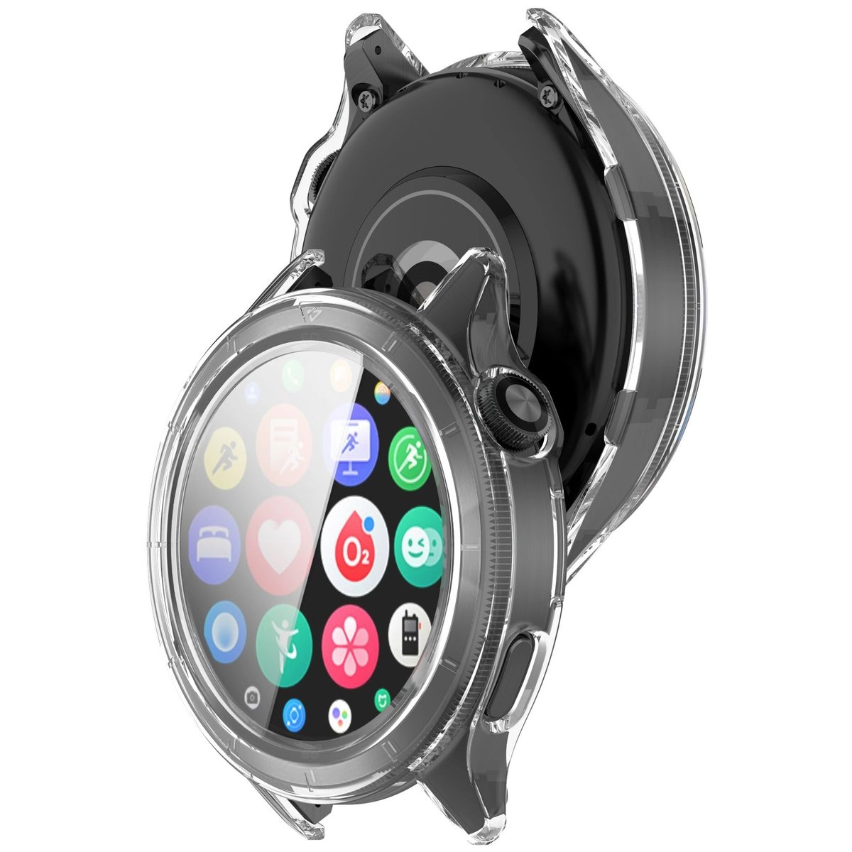 Nakładka na tarczę Bizon ze szkłem do Xiaomi Watch S4 przezroczysty