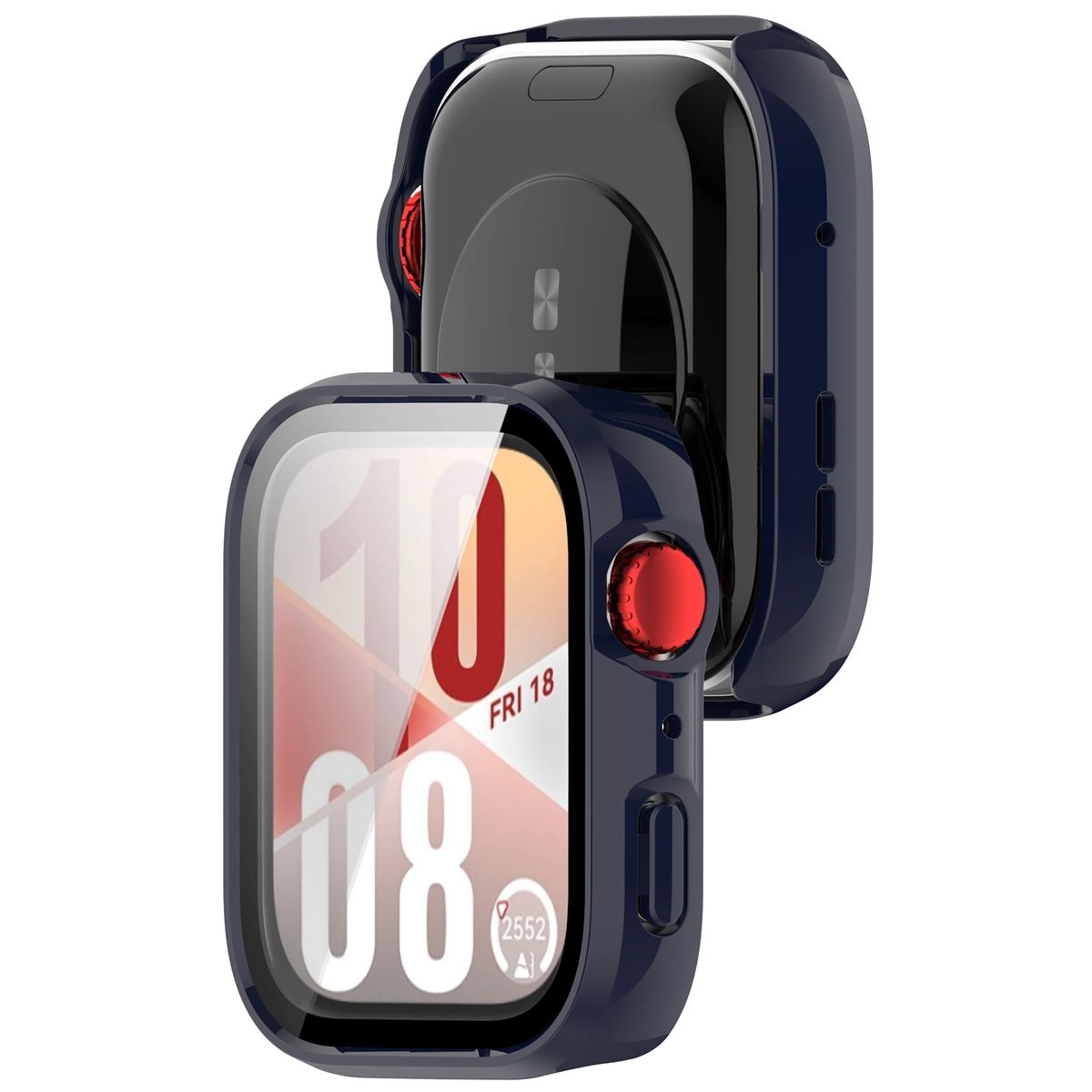 Nakładka na tarczę Bizon ze szkłem do Huawei Watch Fit 4 niebieski