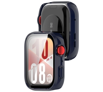 Nakładka na tarczę Bizon ze szkłem do Huawei Watch Fit 4 niebieski