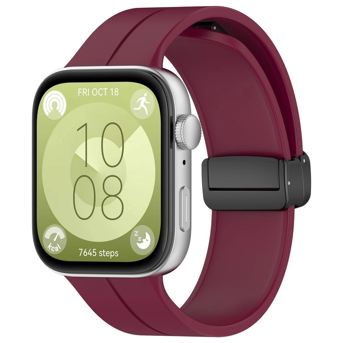 Pasek Bizon Strap Watch Silicone L do Huawei Watch Fit 4 / Huawei Watch Fit 4 Pro / Huawei Watch Fit 3 burgund