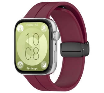 Pasek Bizon Strap Watch Silicone L do Huawei Watch Fit 4 / Huawei Watch Fit 4 Pro / Huawei Watch Fit 3 burgund