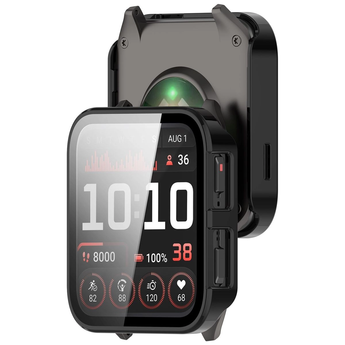 Nakładka na tarczę Bizon ze szkłem do Garmin Venu X1 czarny