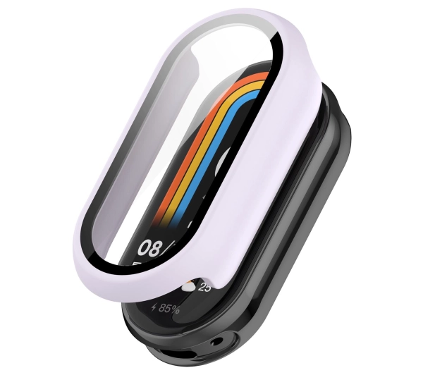 Bizon ze szkłem do Xiaomi Smart Band 10 fioletowy