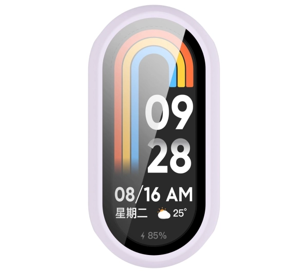 Bizon ze szkłem do Xiaomi Smart Band 10 fioletowy
