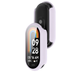 Nakładka na tarczę Bizon ze szkłem do Xiaomi Smart Band 10 fioletowy
