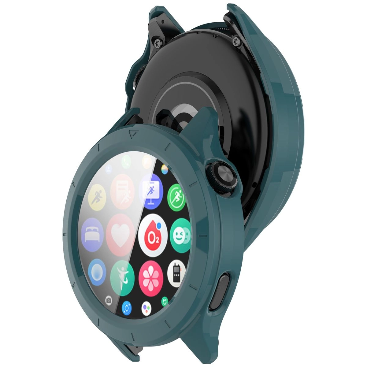 Nakładka na tarczę Bizon ze szkłem do Xiaomi Watch S4 zielony