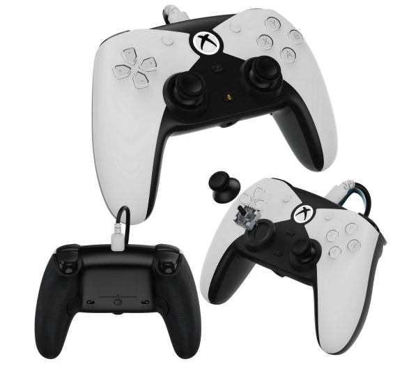 Hyperkin The Competitor do Xbox, PC Przewodowy Biało-czarny