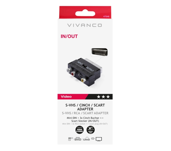 Vivanco 47048 S-VHS Mini DIN / Scart