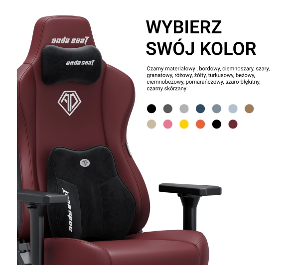 Anda Seat Kaiser 3E XL Gamingowy do 150kg Skóra ECO Bordowy - Kup na Raty - RRSO 0%