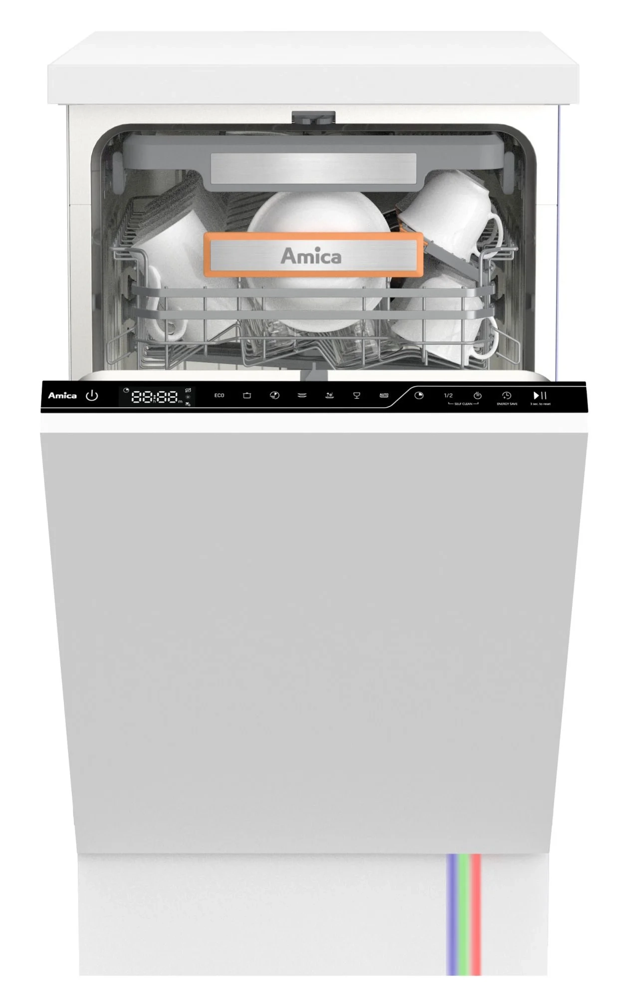 Zmywarka Amica DIF48C7EMOiE 44,8cm Automatyczne otwieranie drzwi Szuflada na sztućce