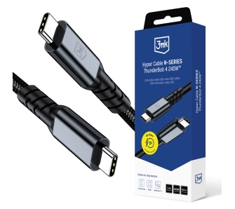 Kabel 3mk Hyper Cable N-SERIES Thunderbolt 4 1m 48V/5A 40Gb/s 240W 8K60Hz Czarny