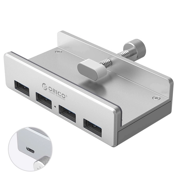 Hub USB Orico MH4PU-P-SV-BP 4xUSB-A 5Gbps Srebrny