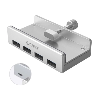 Hub USB Orico MH4PU-P-SV-BP 4xUSB-A 5Gbps Srebrny