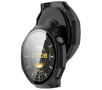 Nakładka na tarczę Bizon ze szkłem do Huawei Watch GT6 Pro 46mm Czarny