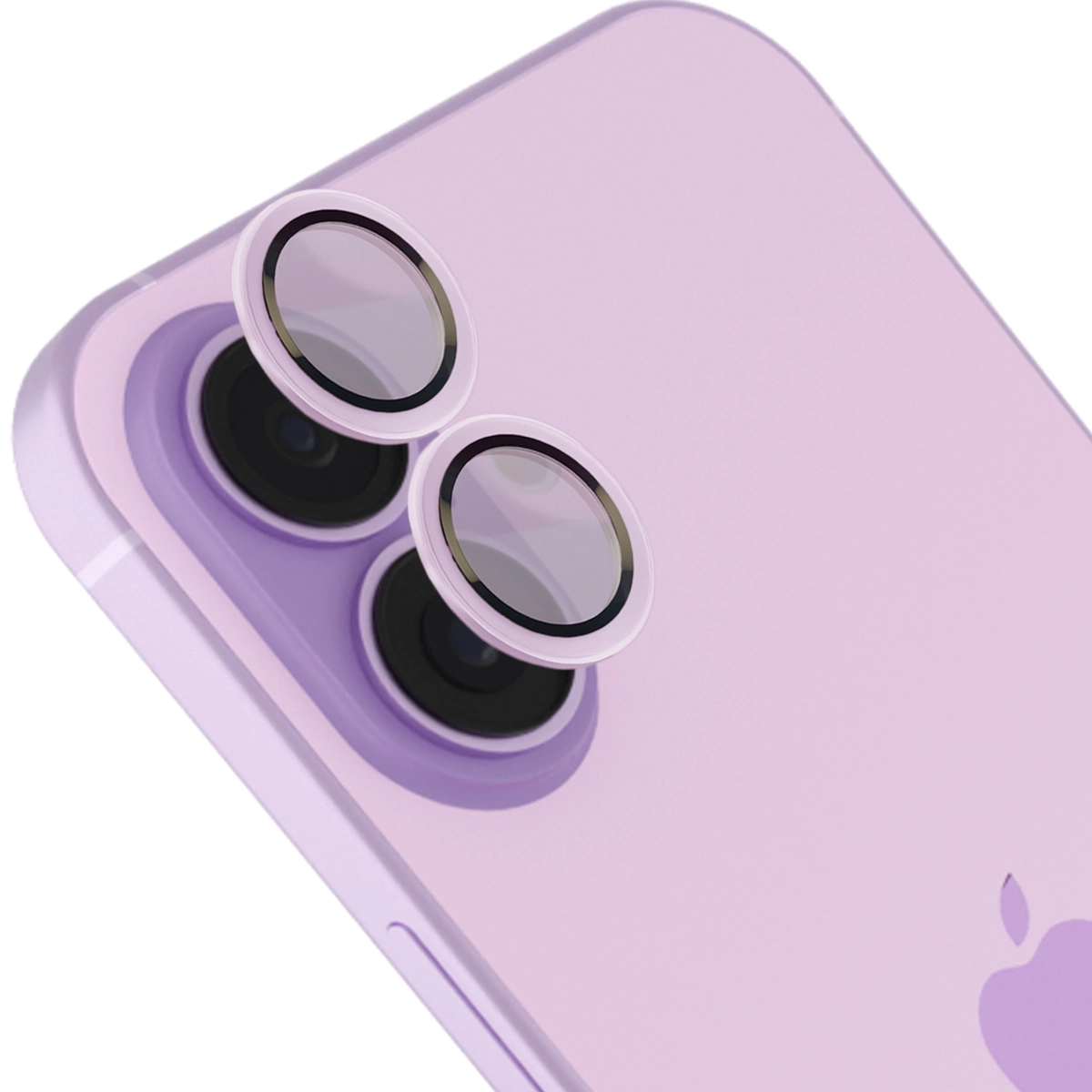 Szkło ochronne Bizon na aparat z aplikatorem Snap Lens do iPhone 17, lawendowa ramka
