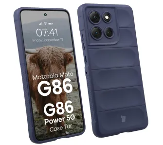Etui Bizon Pancerne Tur do Motorola Moto G86 5G/G86 Power 5G Granatowy