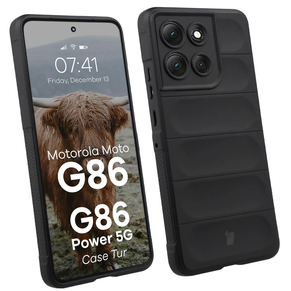 Etui Bizon Pancerne Tur do Motorola Moto G86 5G/G86 Power 5G Czarny