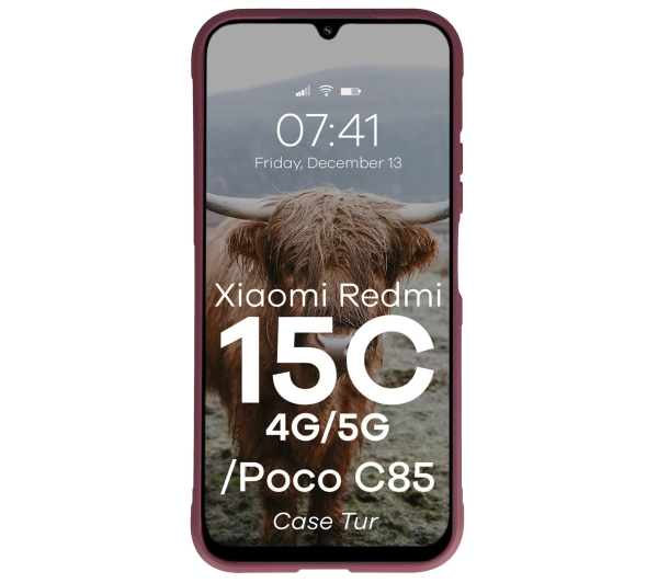 Bizon Pancerne Tur do Xiaomi Redmi 15C 4G / 5G / POCO C85 4G Fioletowy
