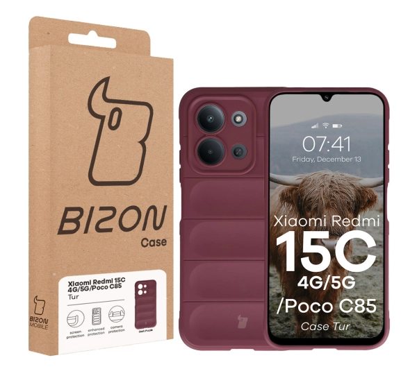 Bizon Pancerne Tur do Xiaomi Redmi 15C 4G / 5G / POCO C85 4G Fioletowy