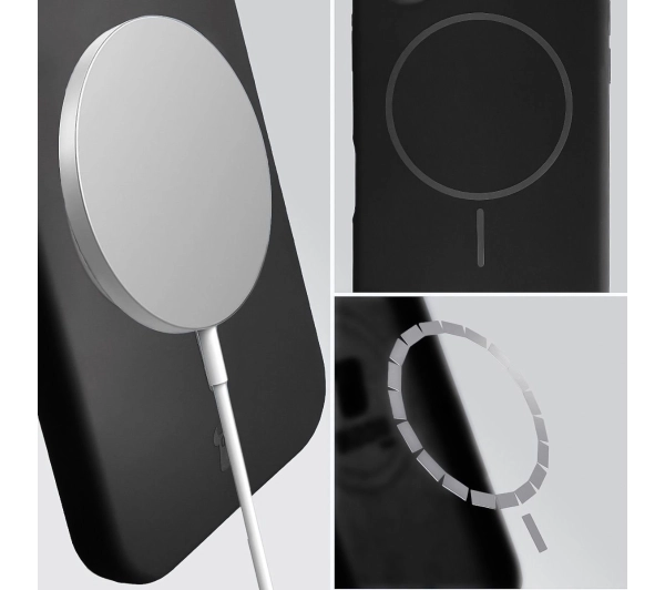 Bizon Silikonowe Soft  z MagSafe do Apple iPhone 17 Czarny