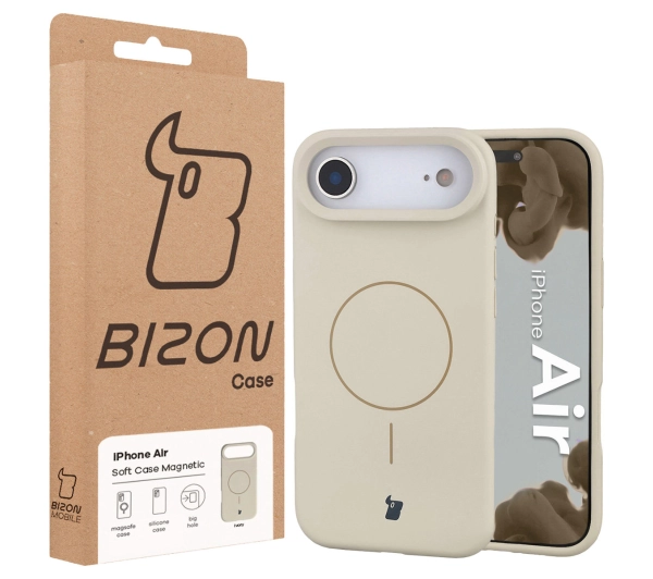 Bizon Silikonowe Soft  z MagSafe do Apple iPhone Air Ecru