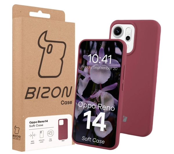 Bizon Silikonowe Soft do Oppo Reno14 Śliwkowy