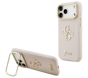 Etui Guess Grained Big 4G & Stand Camera do iPhone 17 Pro Max Różowy