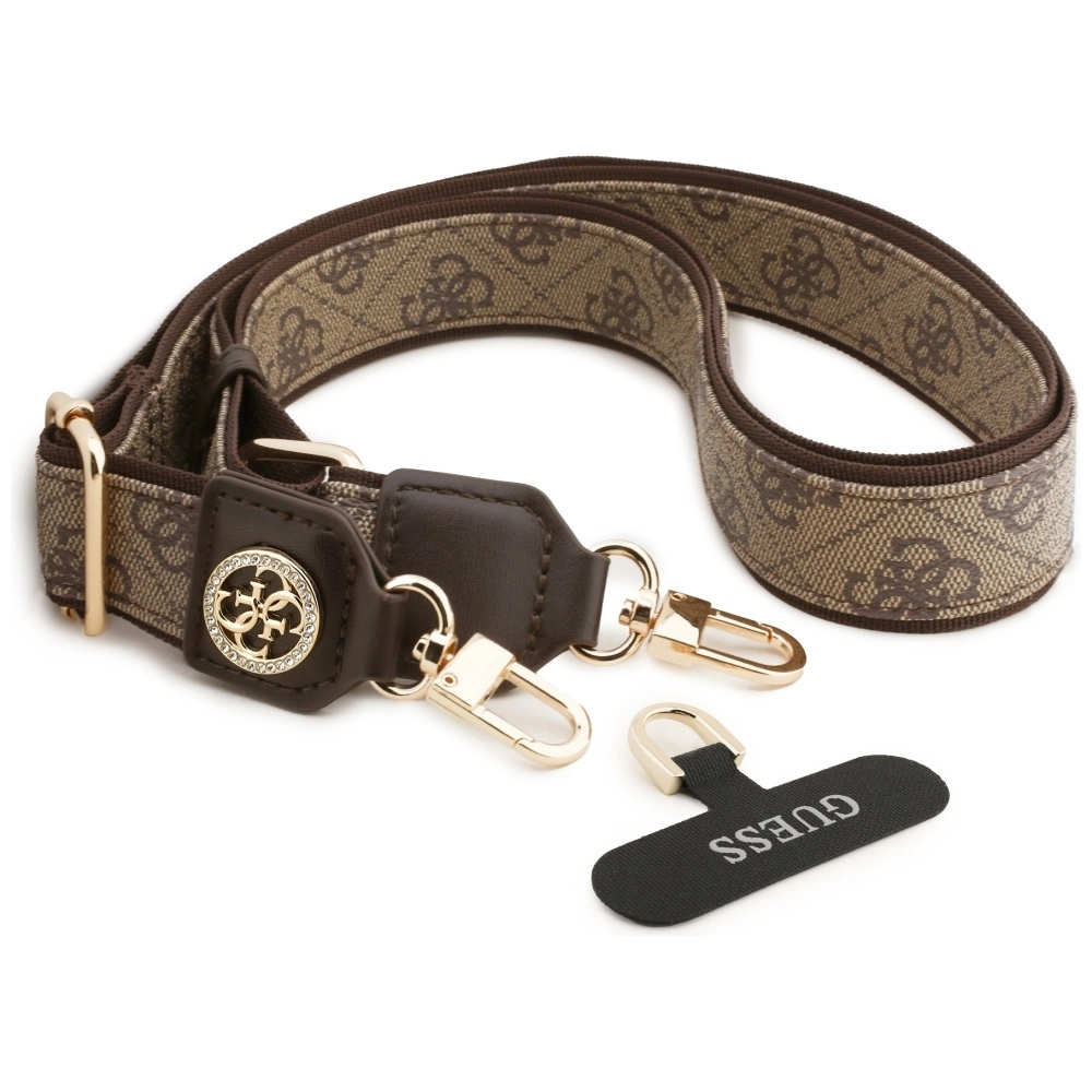 Smycz do telefonu Guess Universal Crossbody 4G Tether Patch Brązowy