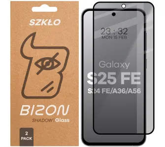 Szkło hartowane Bizon prywatyzujące pełne Edge Shadow Duo do Samsung Galaxy S24 FE / S25 FE / A36 5G / A56 5G