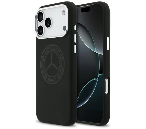 Mercedes-Benz Silicone Vintage Logo MagSafe do iPhone 17 Pro Max Czarny