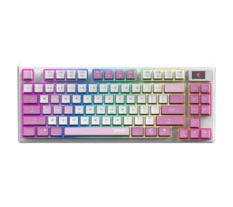 Klawiatura mechaniczna MSI Forge GK600 TKL Wireless Biało-różowy