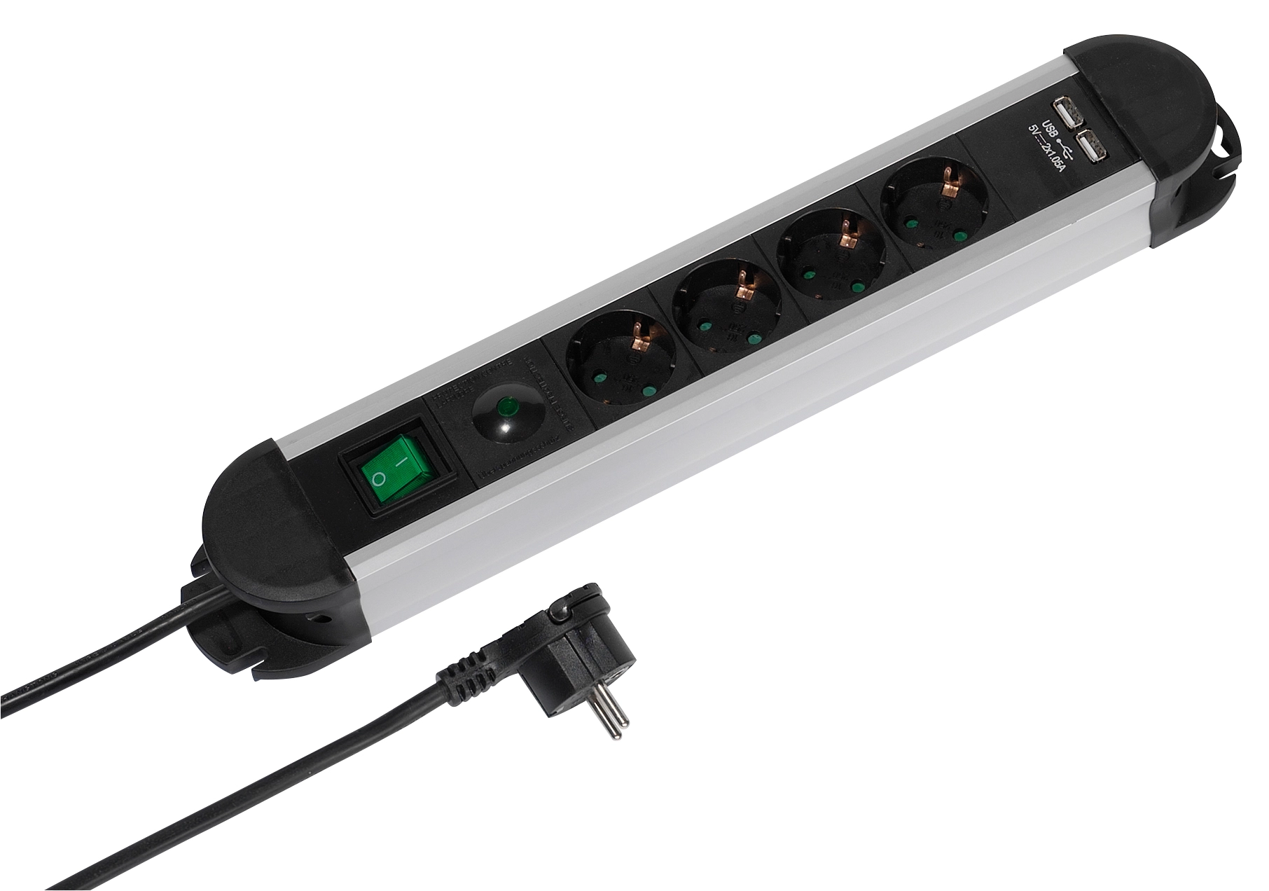 Listwa Vivanco 4 gniazda 2xUSB-A 1,6m Czarny