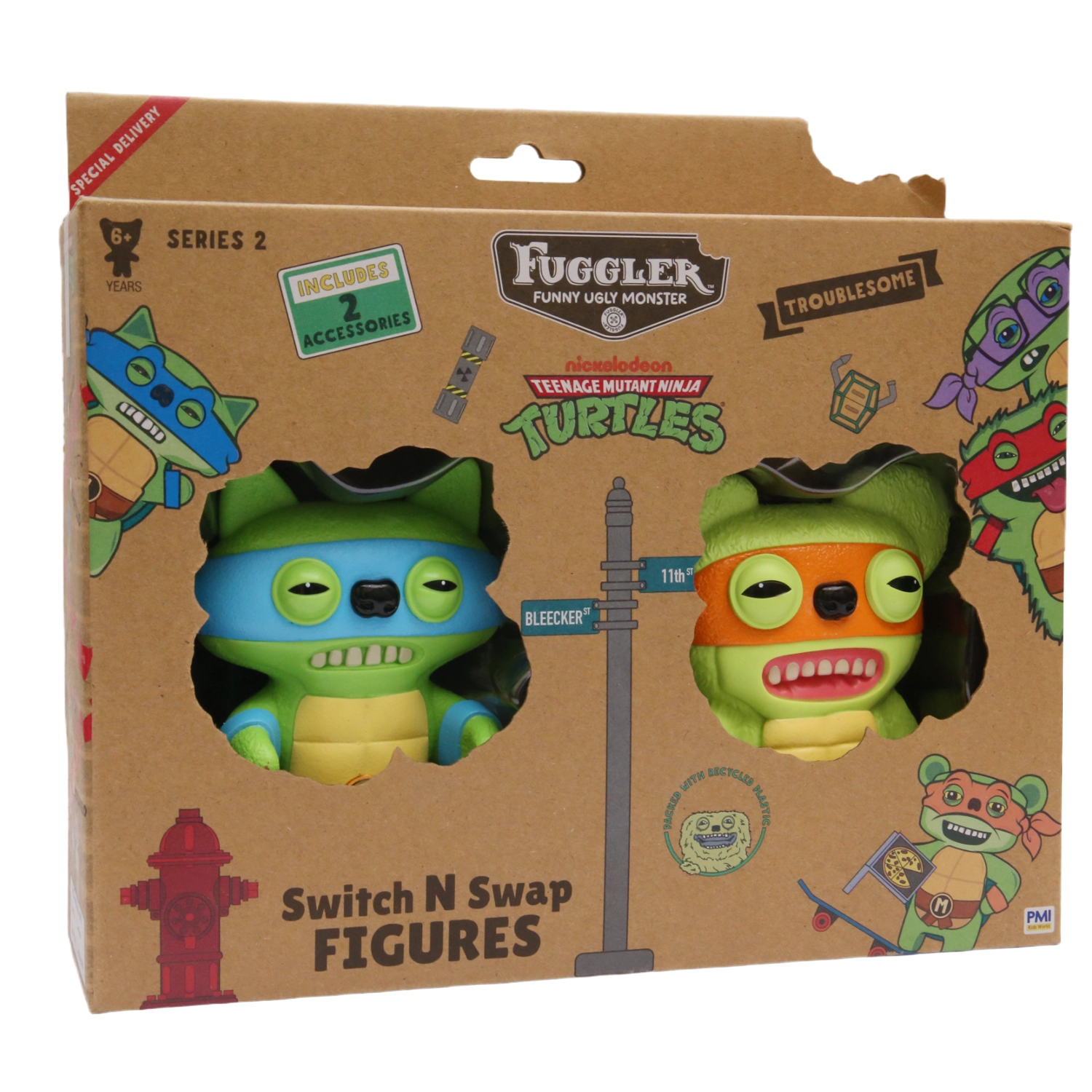 Figurka PMI Kids World Fuggler Funny Ugly Monster S2 Swap & Style Figures - 2 Pack (Leonardo & Michelangelo)