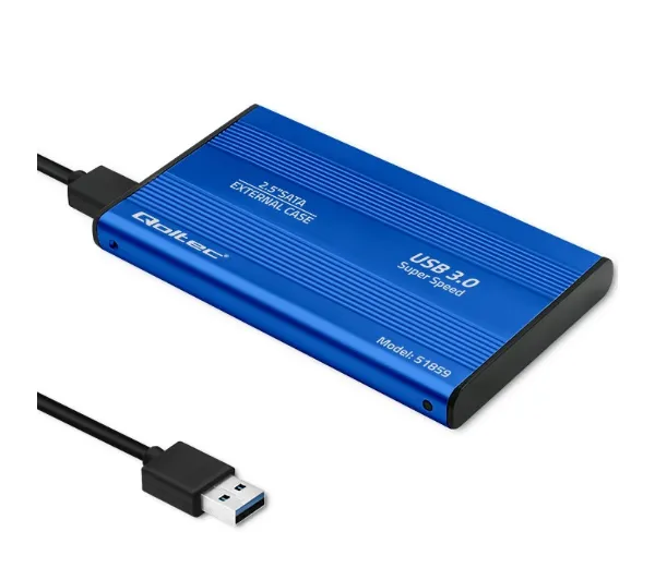 Qoltec 51859 HDD SSD 2.5" SATA3 USB 3.0 Niebieski