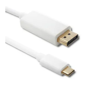 Kabel DisplayPort Qoltec 50412 USB 3.1 typ C - Displayport 5K 1m Biały
