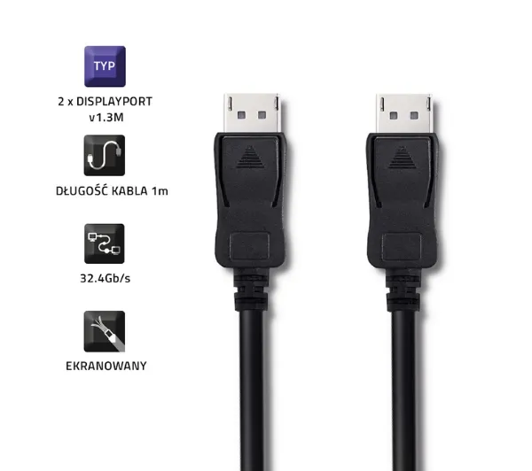 Qoltec V1.3 50465 1m Czarny