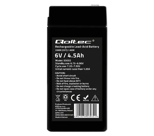 Qoltec 53032 AGM 6V 4.5Ah