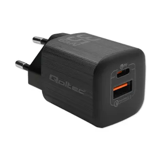 Ładowarka sieciowa Qoltec 50764 GaN USB-A USB-C 35W Czarny