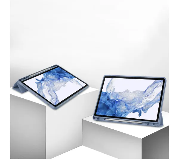 Bizon Case Tab Lizard z klapką do Samsung Galaxy Tab S9 Szary