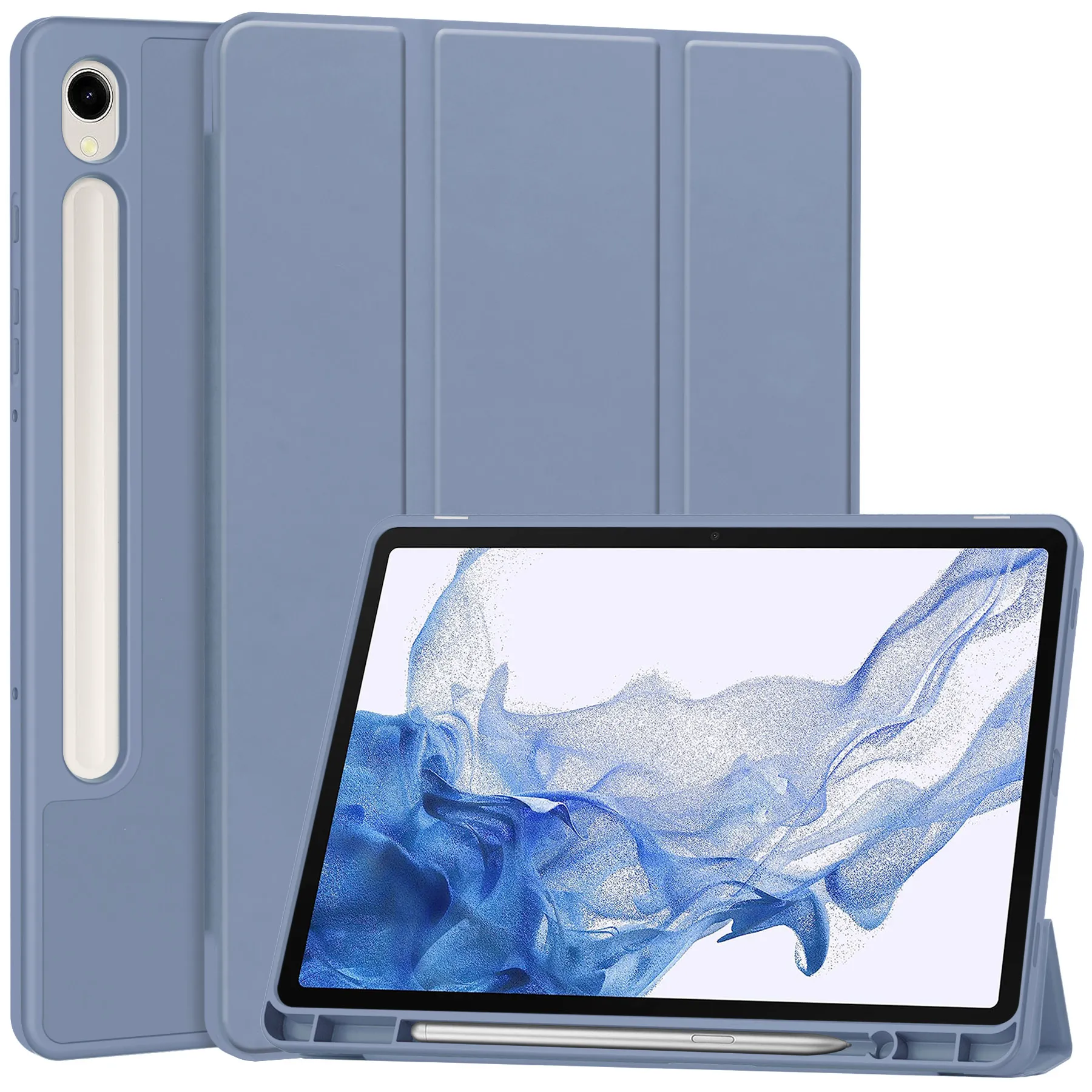 Etui na tablet Bizon Case Tab Lizard z klapką do Samsung Galaxy Tab S9 Szary