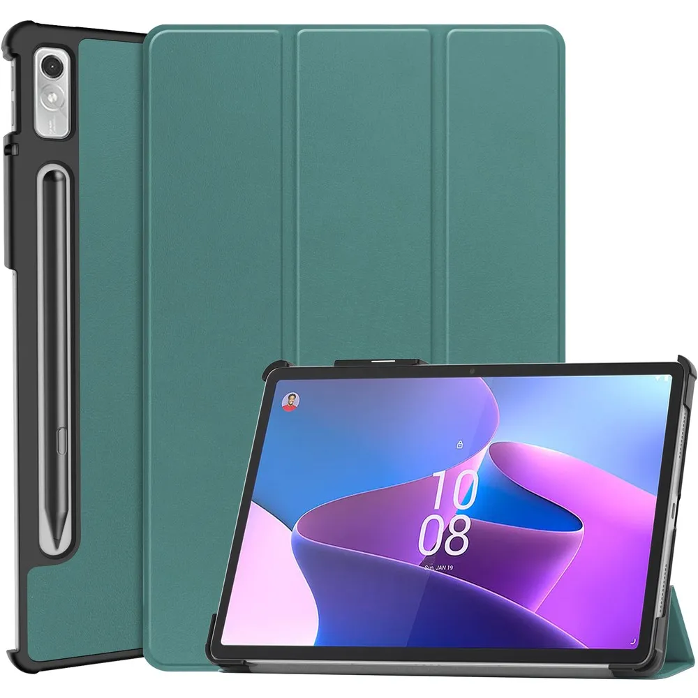 Etui na tablet Bizon Case Tab Croc z klapką do Lenovo Xiaoxin Pad Pro 2022 / P11 Pro Gen 2 Ciemnozielony