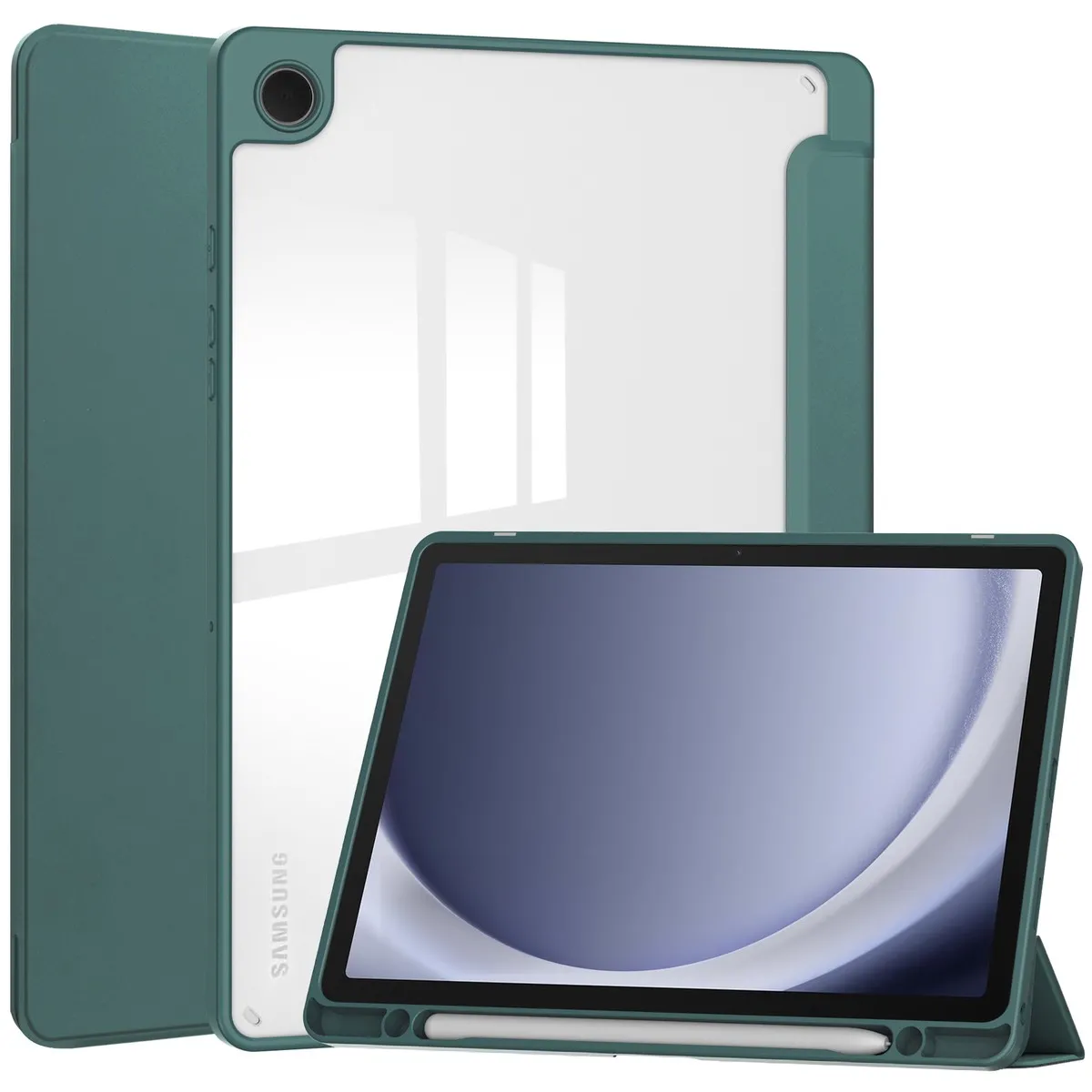 Etui na tablet Bizon Case Tab Clear Matt z klapką do Samsung Galaxy Tab A9 Plus Ciemnozielony