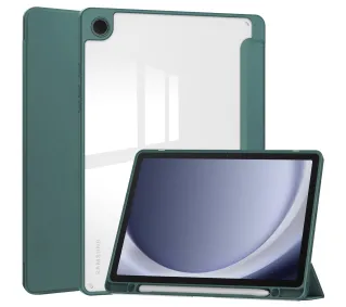 Bizon Case Tab Clear Matt z klapką do Samsung Galaxy Tab A9 Plus Ciemnozielony