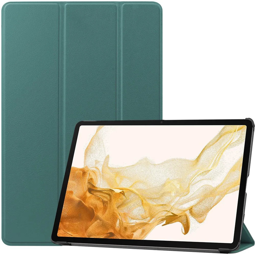 Etui na tablet Bizon Case Tab Croc z klapką do Samsung Galaxy Tab S8 Plus / S7 Plus Ciemnozielony