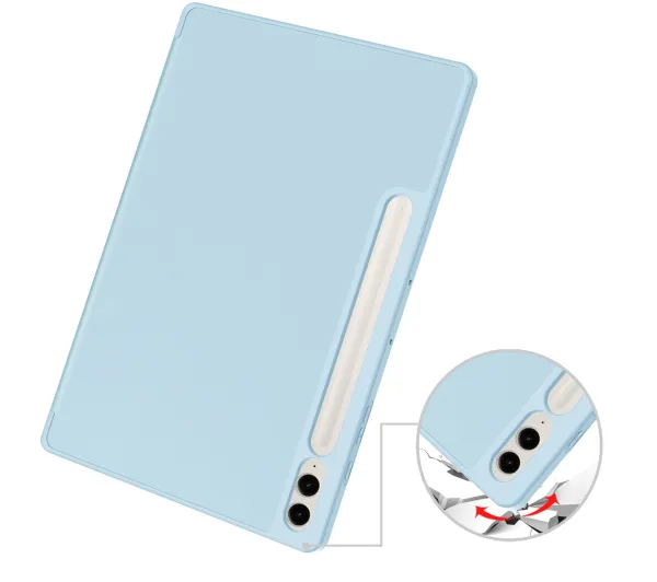 Bizon Case Tab Lizard z klapką do Samsung Galaxy Tab S9 FE Plus Błękitny