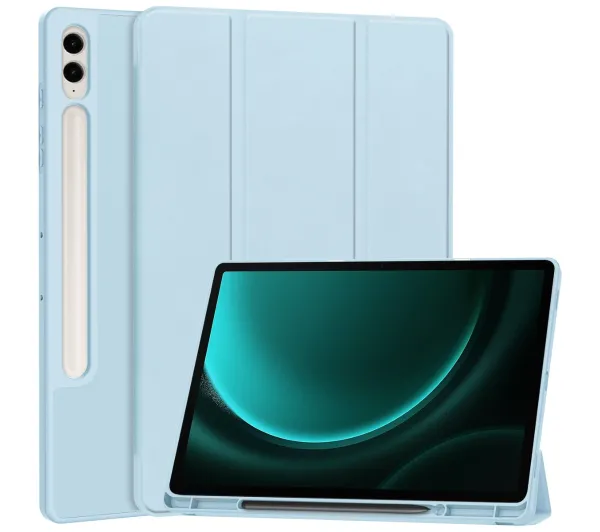 Bizon Case Tab Lizard z klapką do Samsung Galaxy Tab S9 FE Plus Błękitny